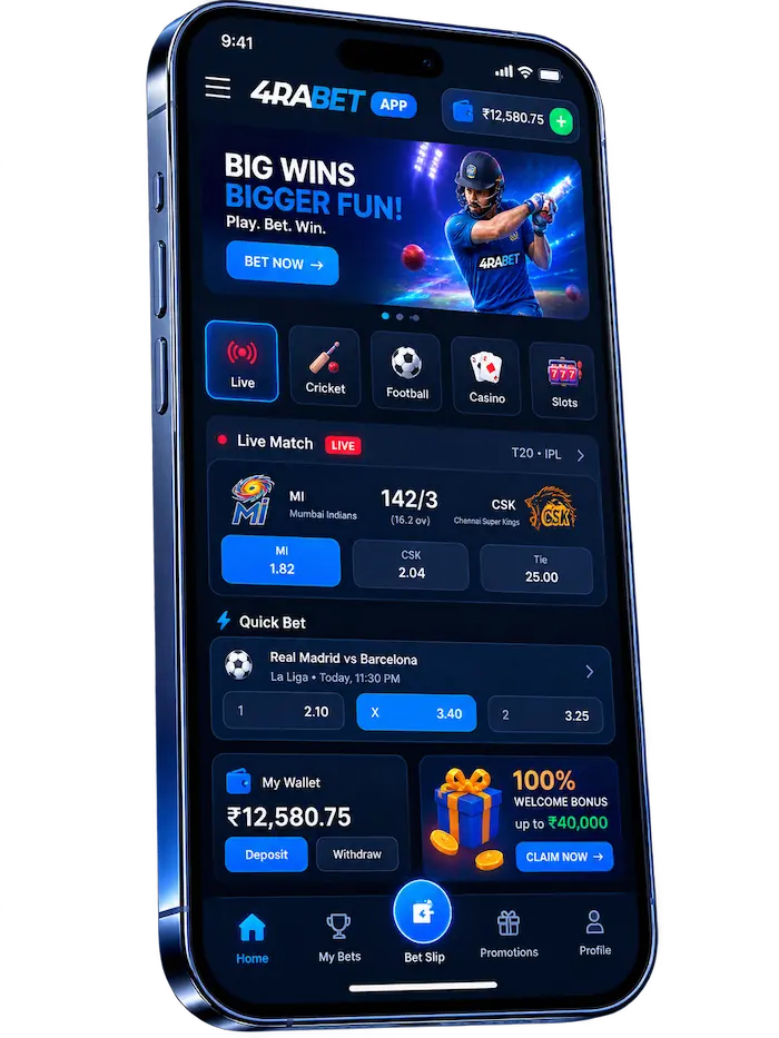 4rabet India app mobile betting interface